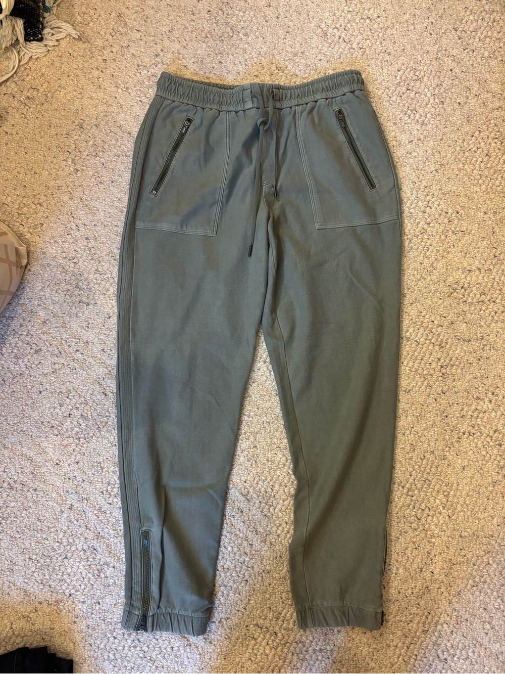 Athleta Olive Green Zip-Pocket Jogger Pants